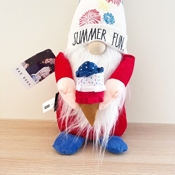 Rae Dunn Weighted Gnome SUMMER FUN 4th of July USA America Firework Ice Cream - Picture 2 of 6